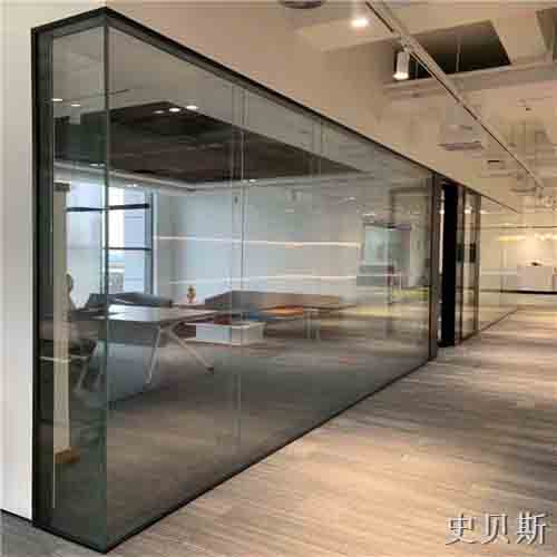 银川双层12mm全景玻璃隔断墙结构图